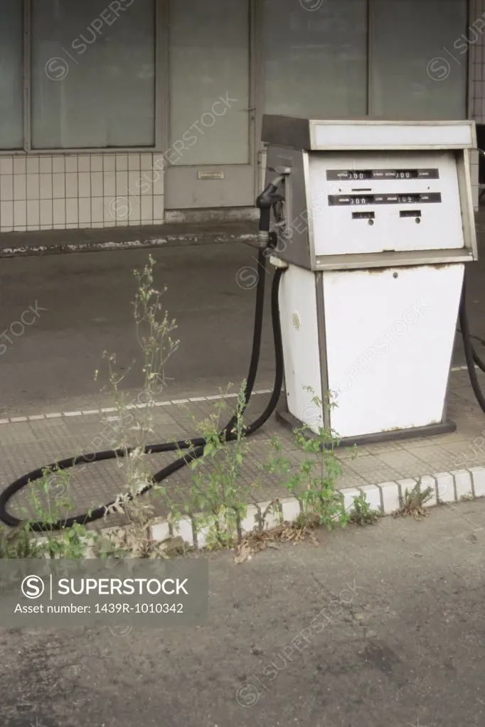 Derelict petrol pump