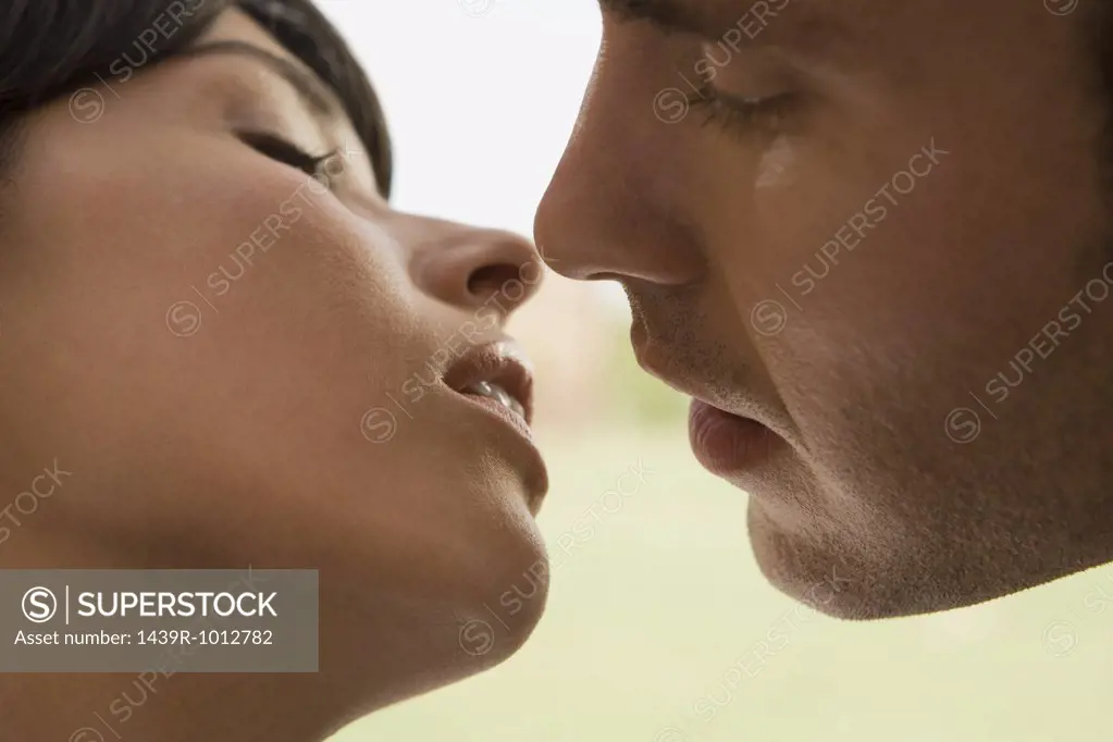 Couple about to kiss