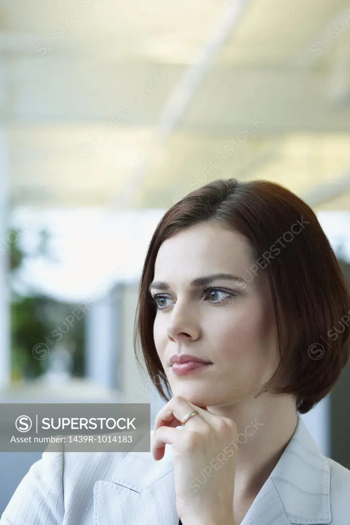 Thoughtful looking businesswoman