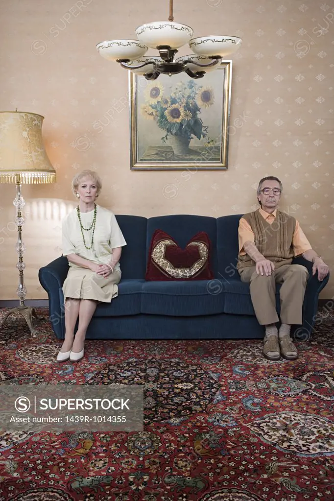 Senior couple on sofa