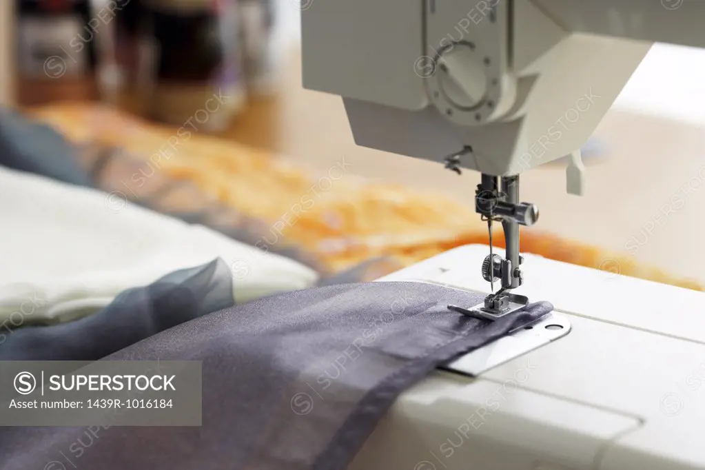 Fabric in sewing machine