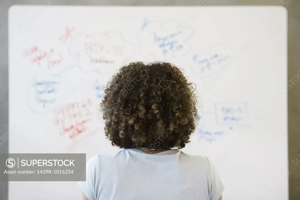 Woman looking at whiteboard