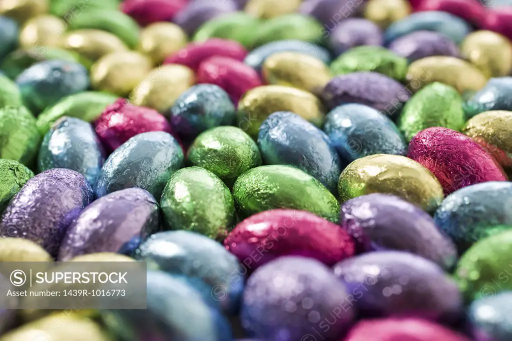 Lots of colourful eggs