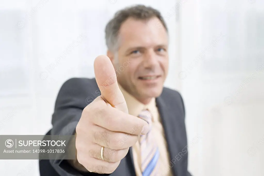 Man giving thumbs up
