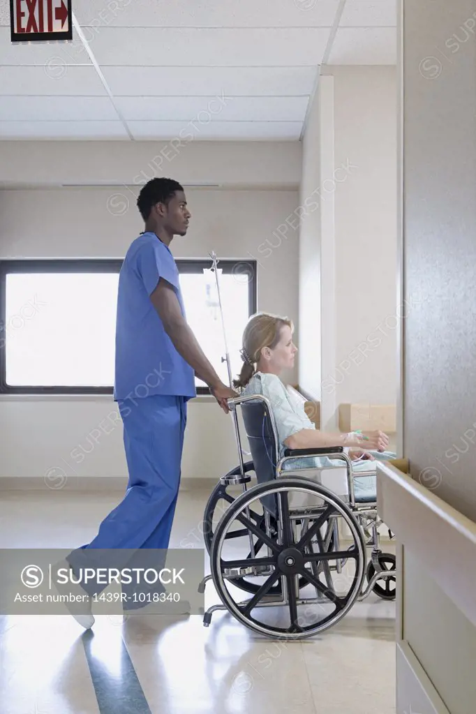 Nurse with patient in wheelchair