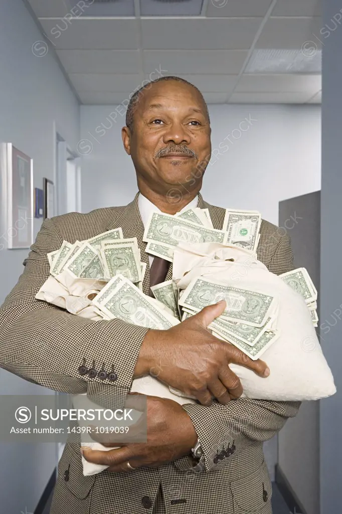 Businessman holding money