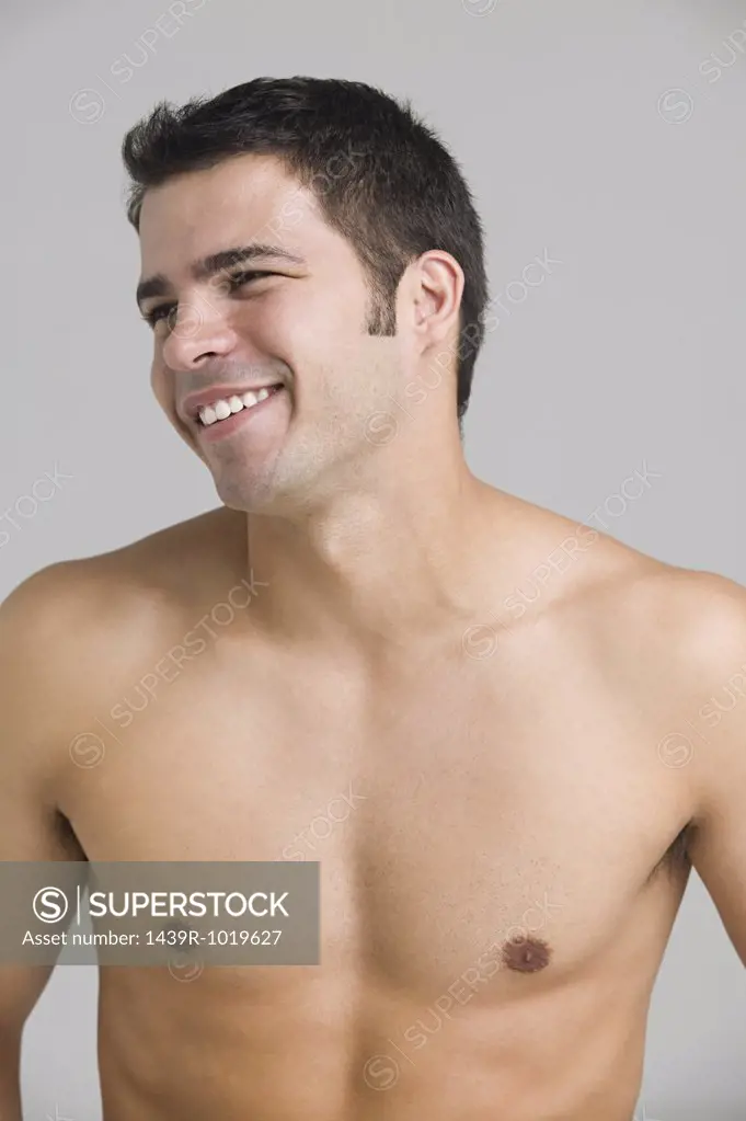 Young man with a bare chest