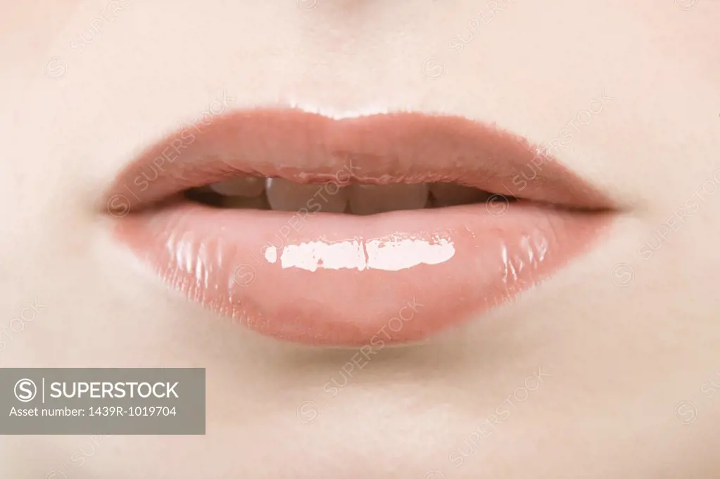 Female lips with lipstick