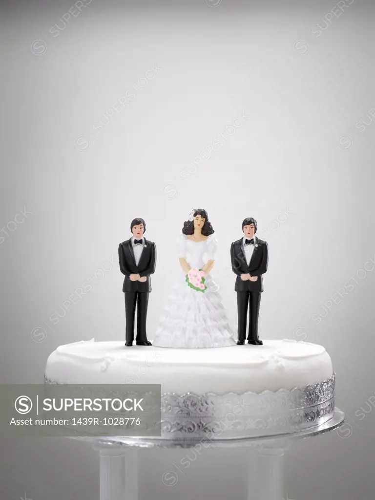 Wedding figurines on a wedding cake