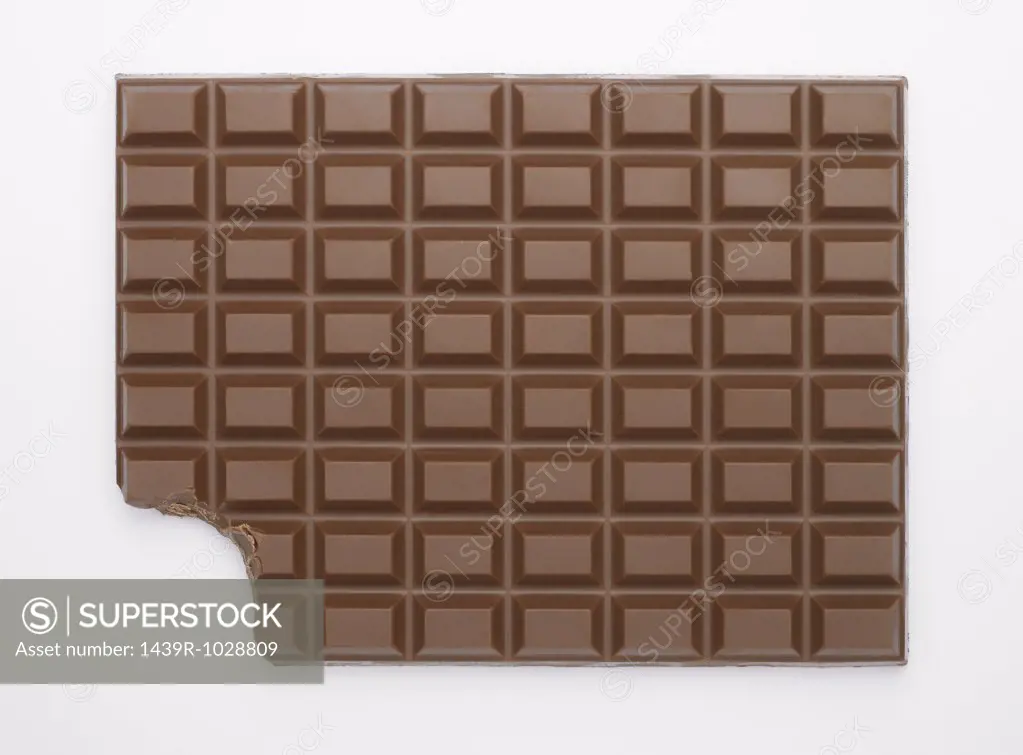 Chocolate bar with missing bite