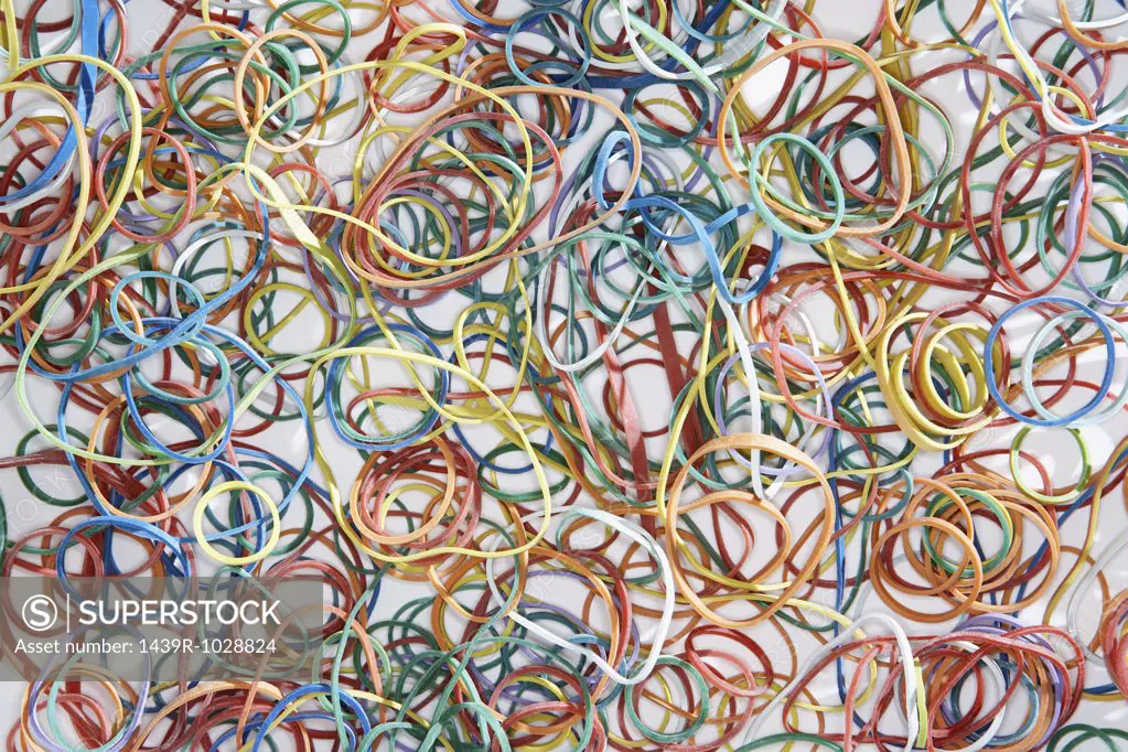 Large group of rubber bands