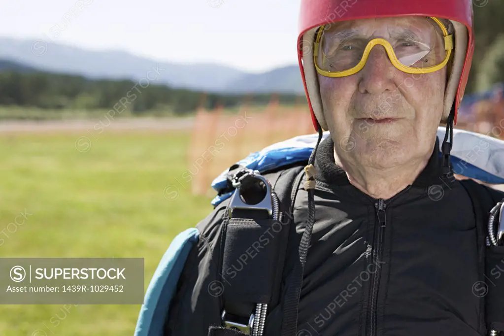 Senior adult parachutist
