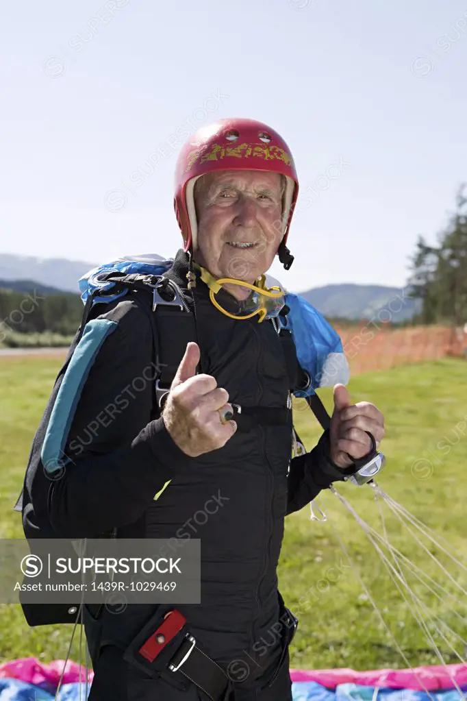 Senior adult parachutist