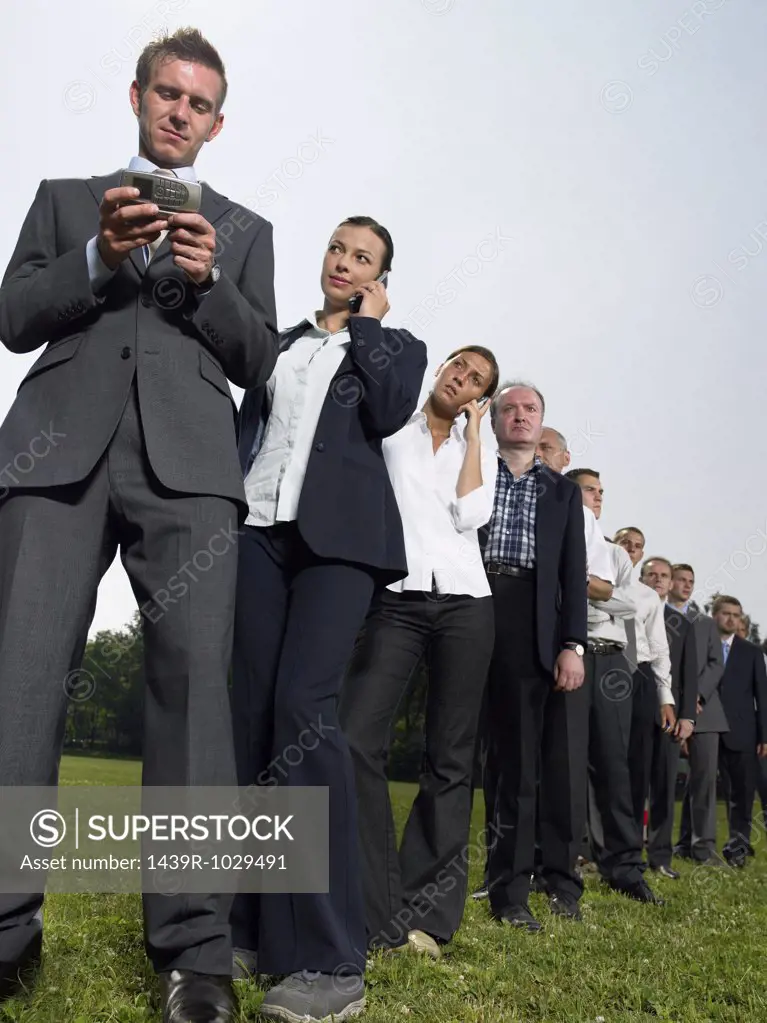 Businesspeople in a queue