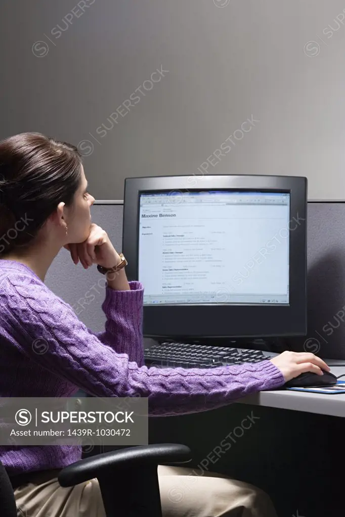 Woman working on her resume
