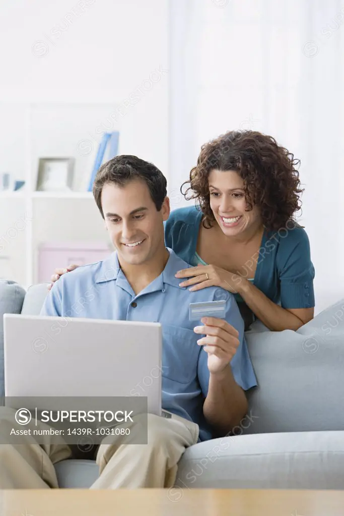 Couple online shopping