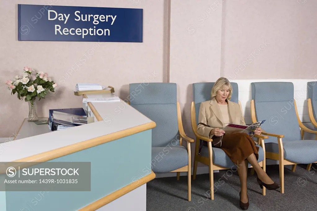 Woman in surgery reception