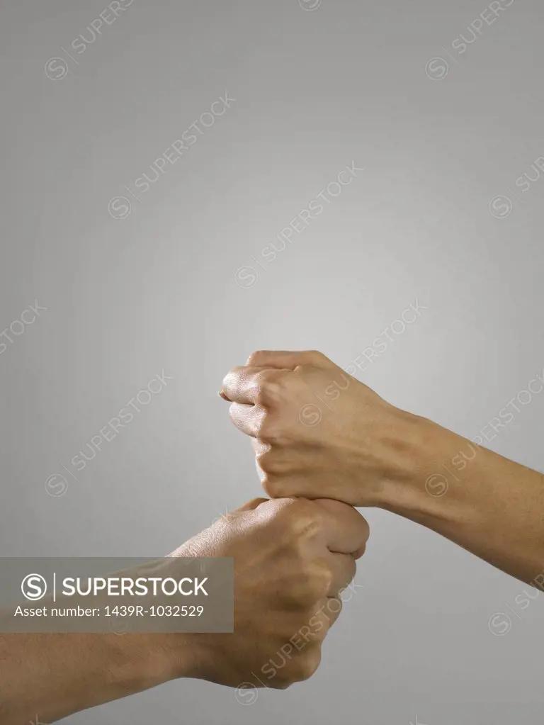 People touching fists