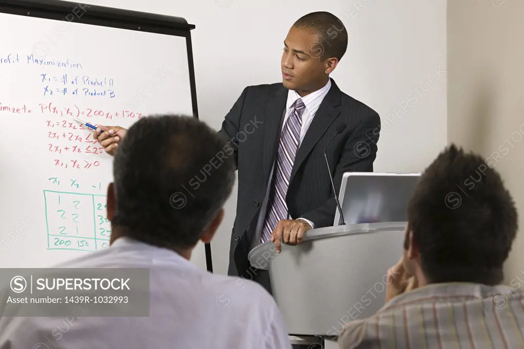Businessman giving presentation