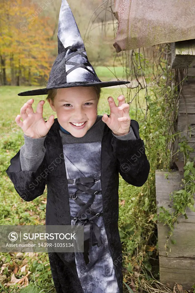 Girl dressed as a witch