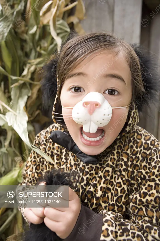 Girl dressed as a cat