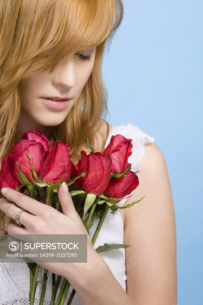 Woman holding flowers