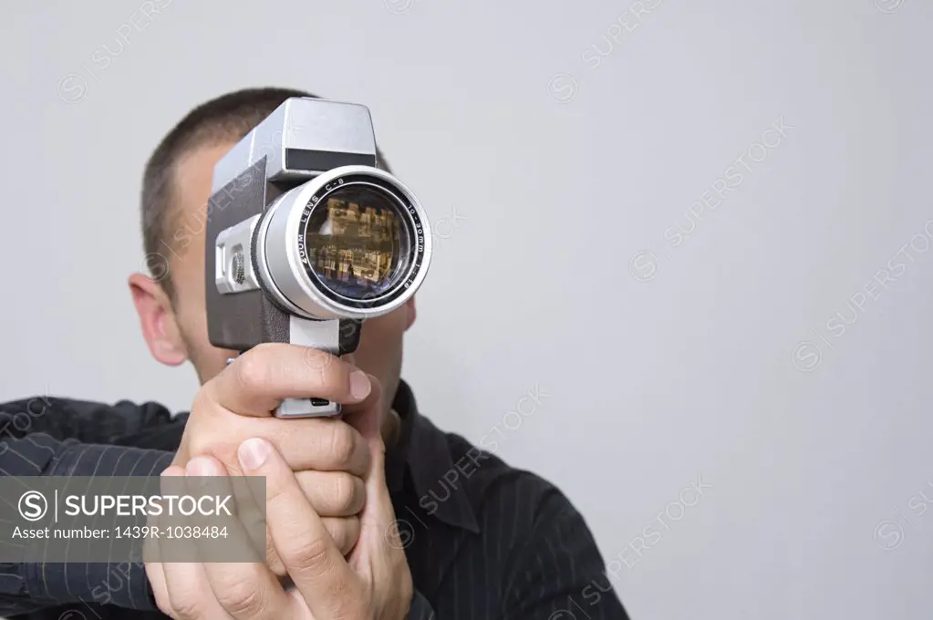 Man using cine camera
