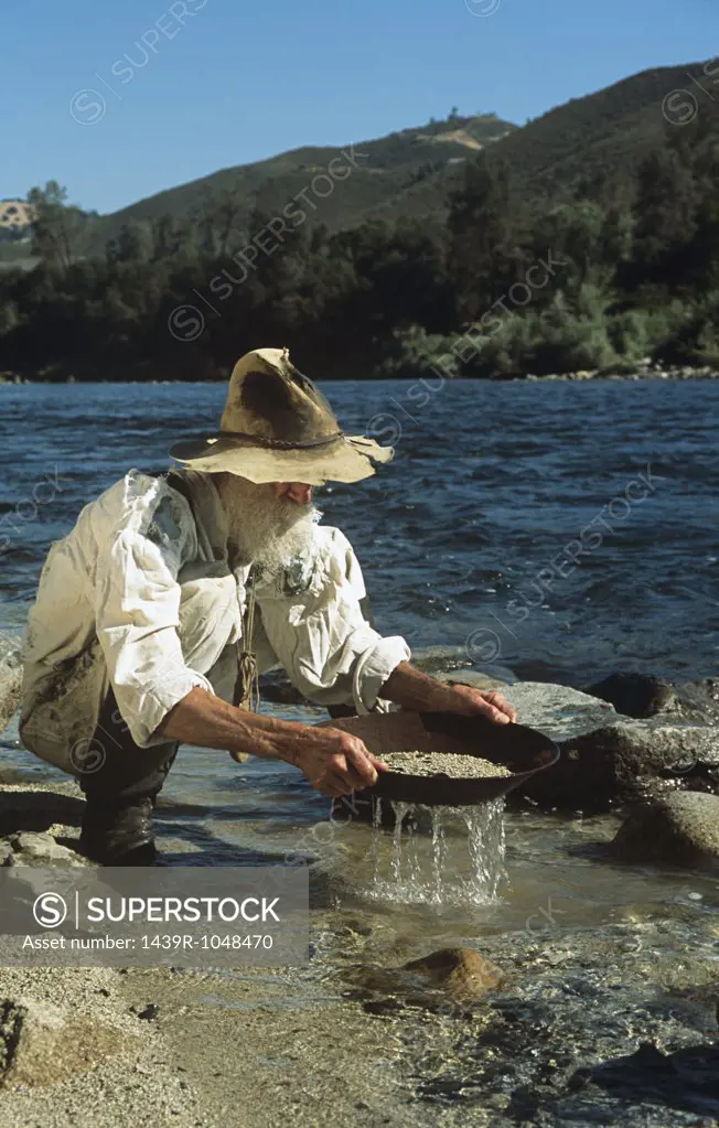 Man panning for gold