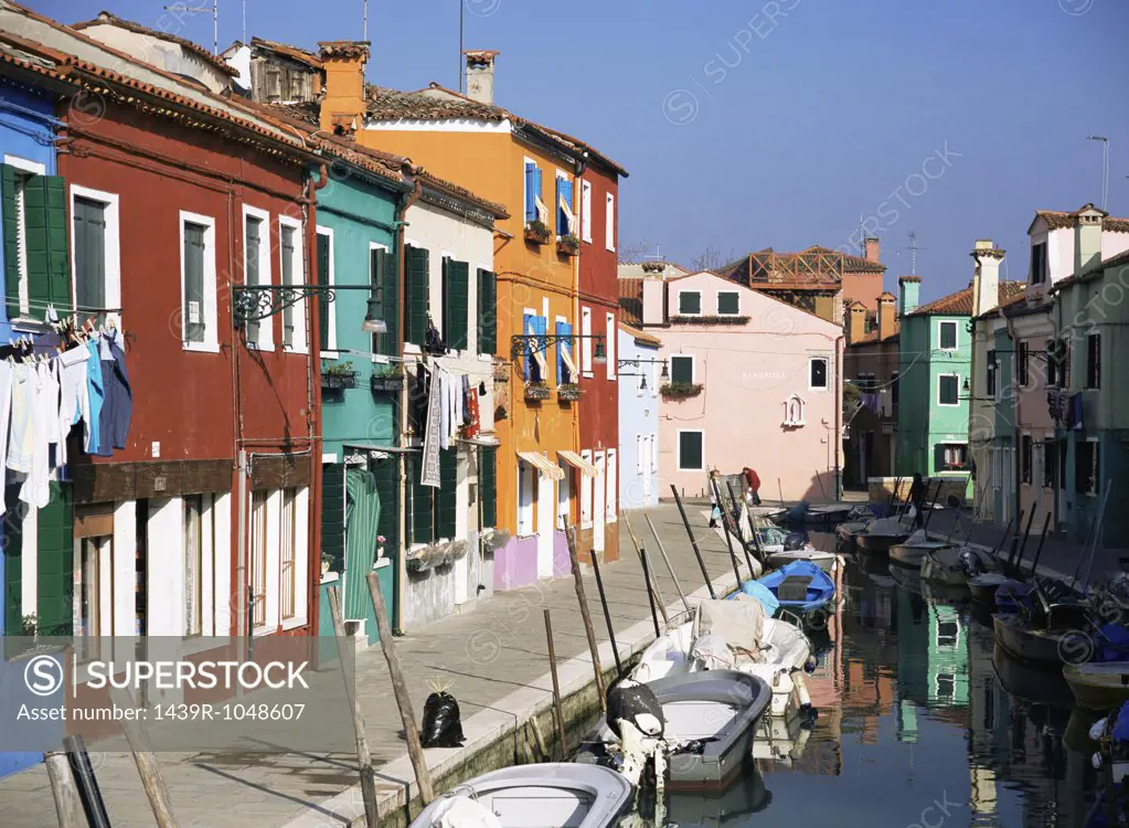 Houses and canal in burano