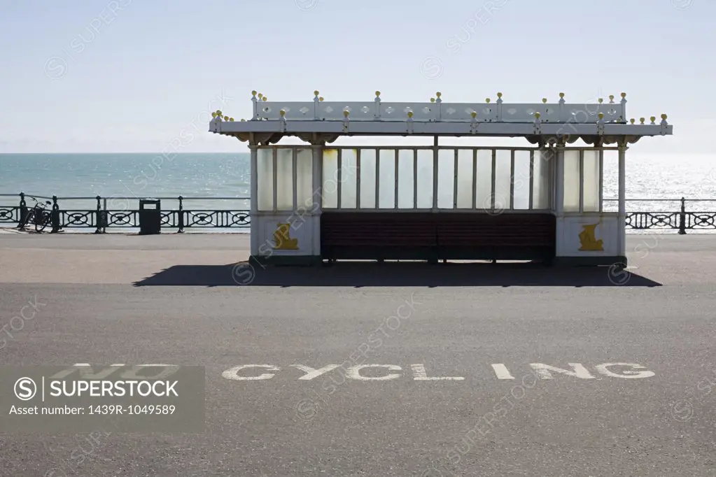 Bus shelter near the sea
