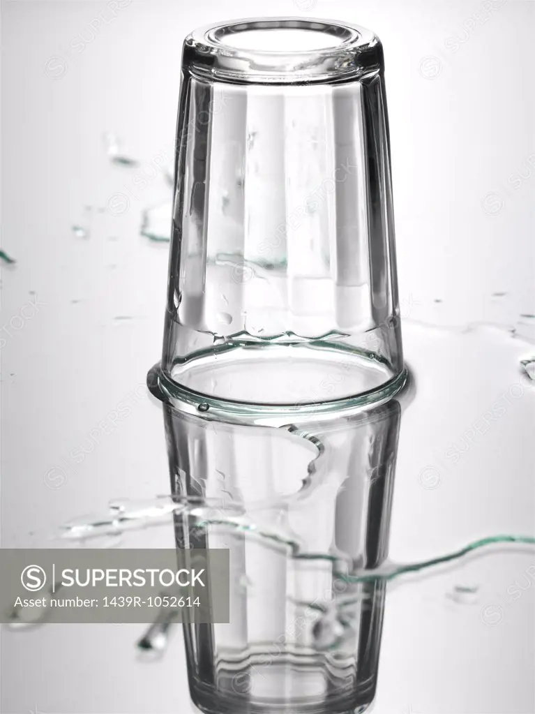 Upside down glass and water