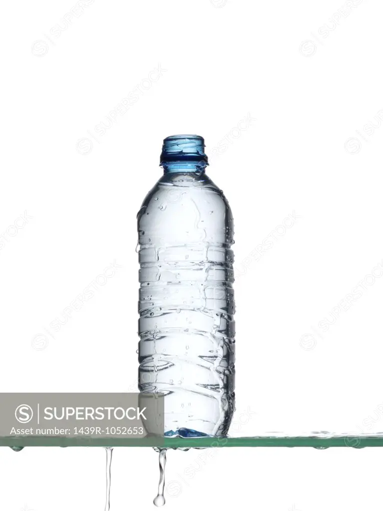 Water spilling from bottle