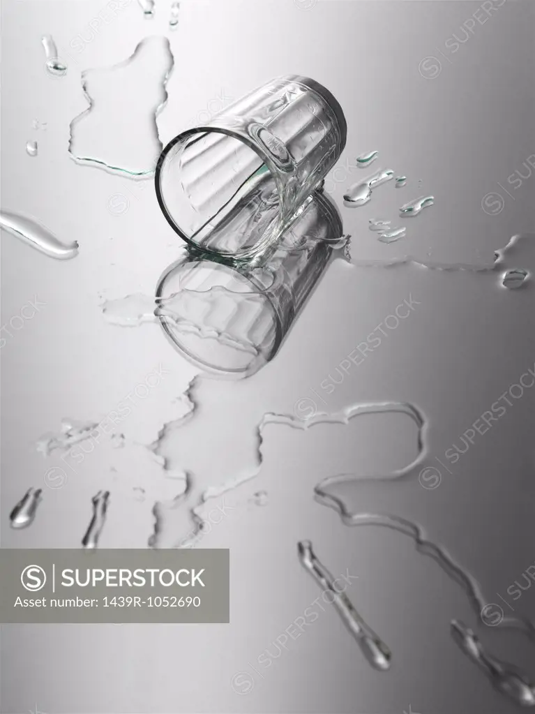 Dropped glass of water