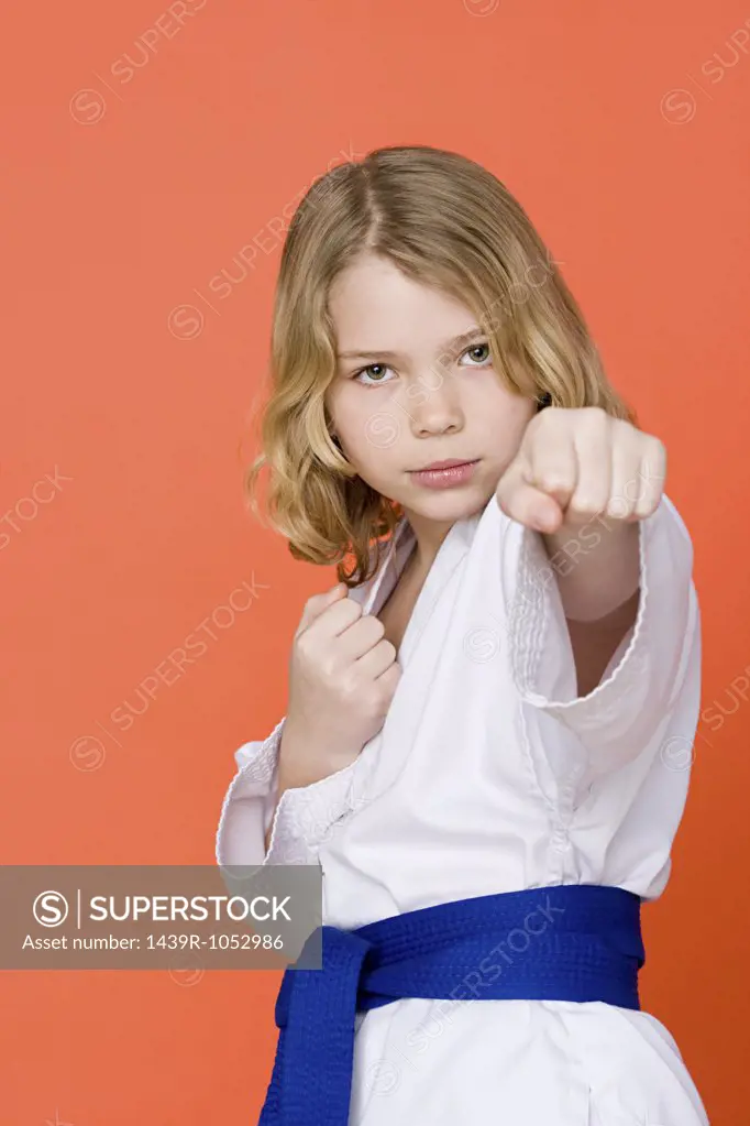 Girl doing martial arts