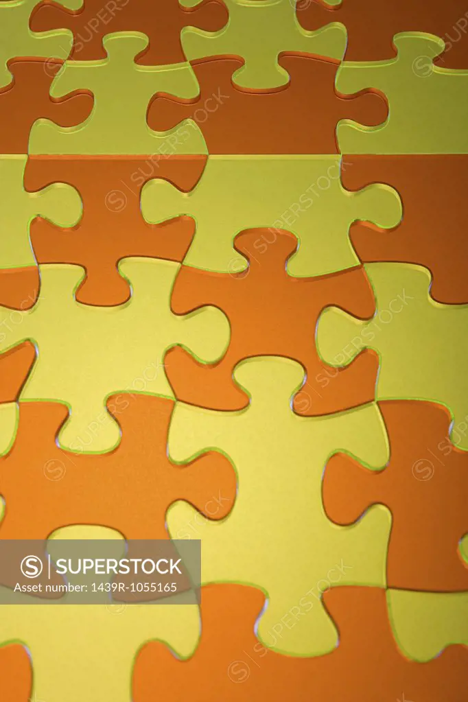 Orange and yellow jigsaw pieces