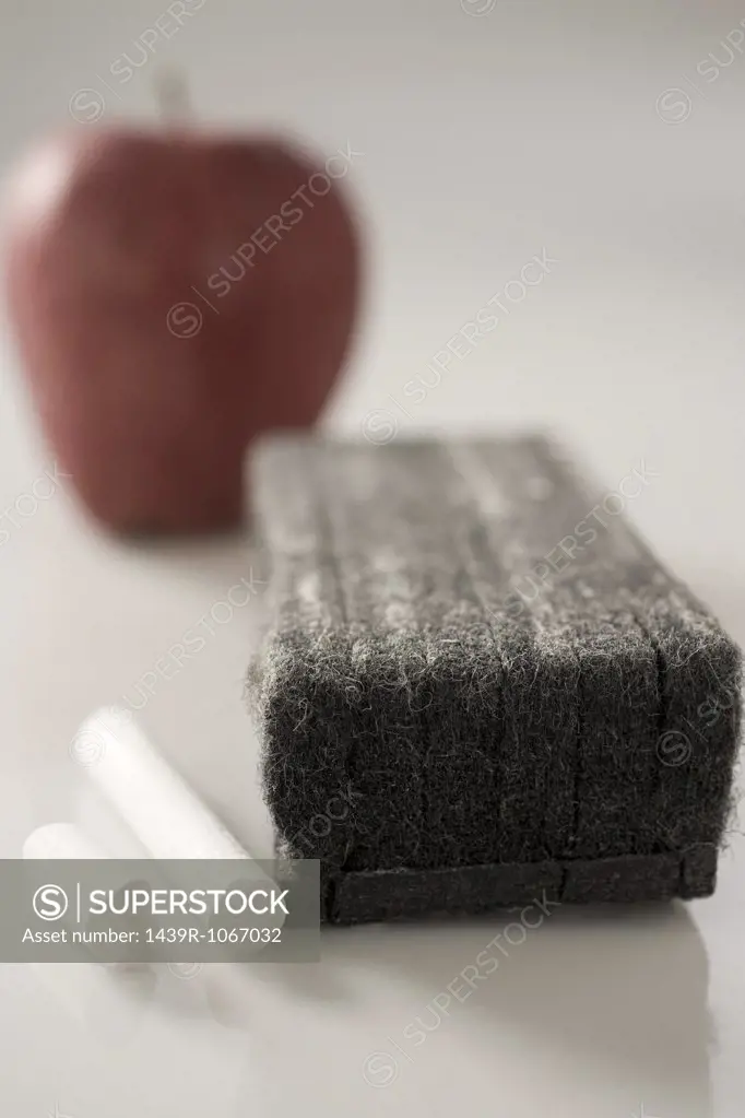 Apple board rubber and chalk