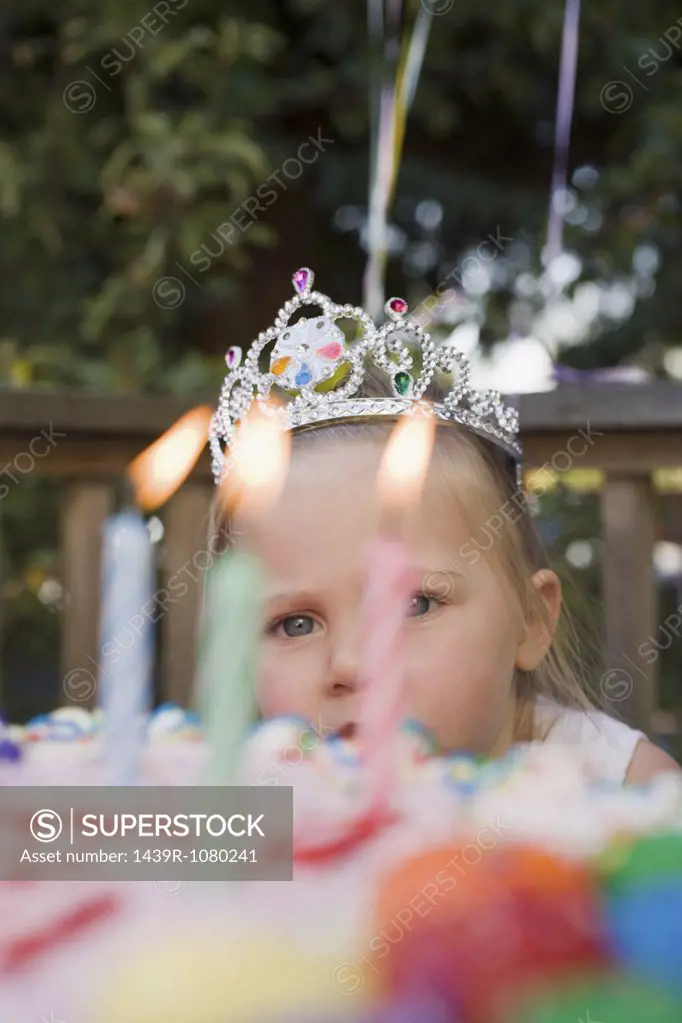 Girl and birthday candles