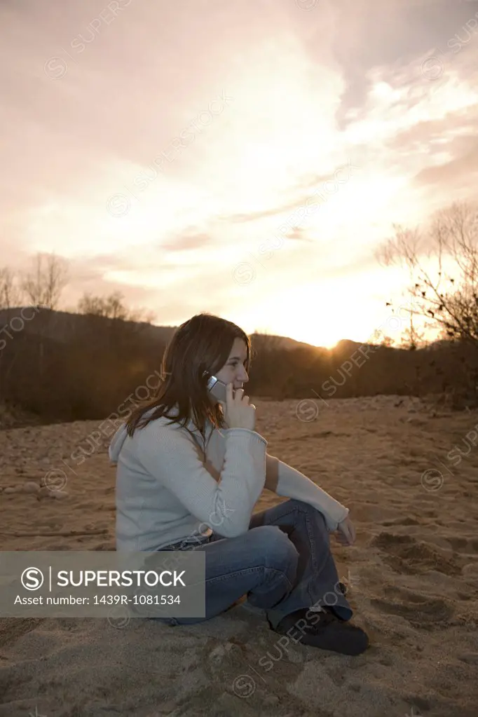 Girl on cellphone outdoors