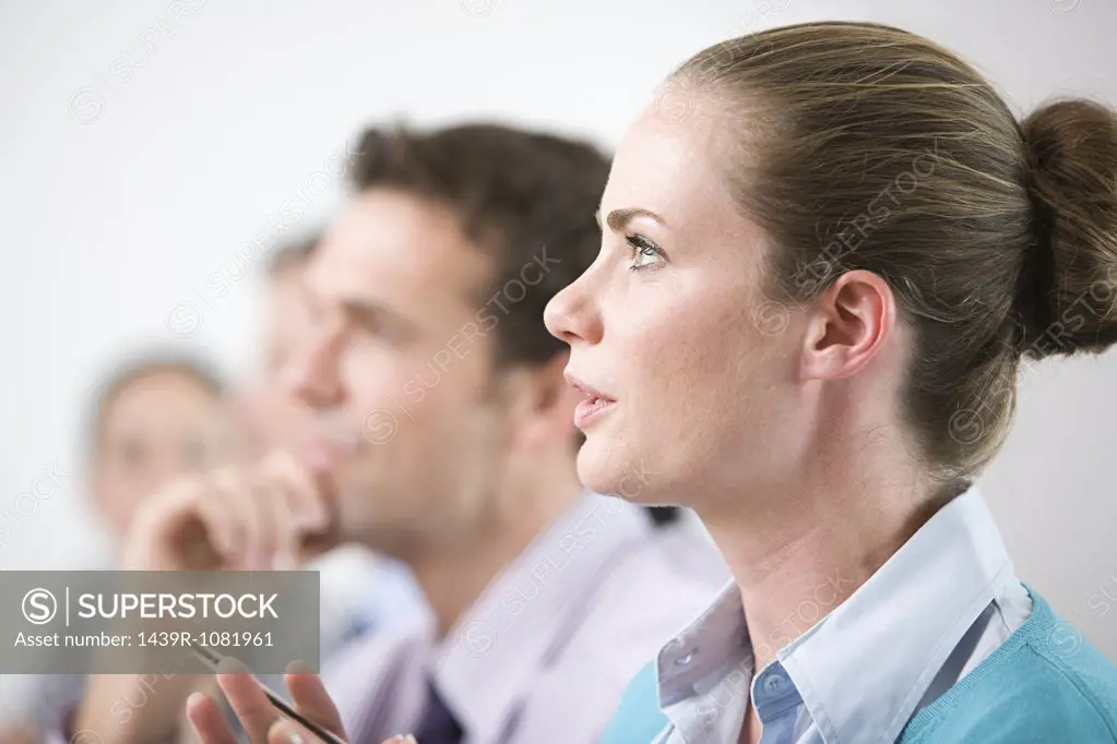 Businesspeople talking in a meeting