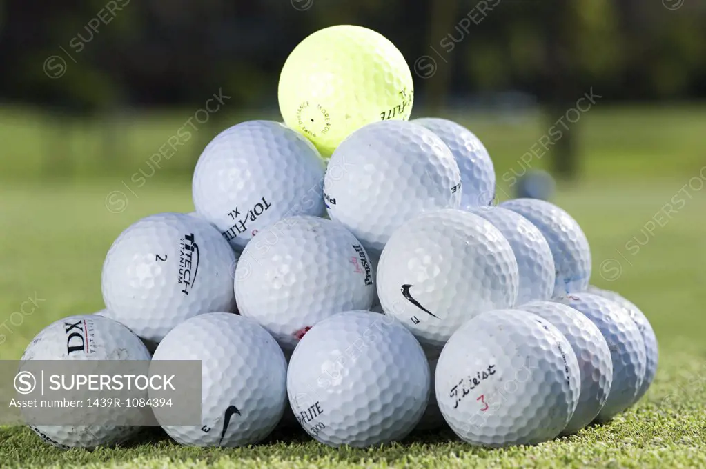 A stack of golf balls