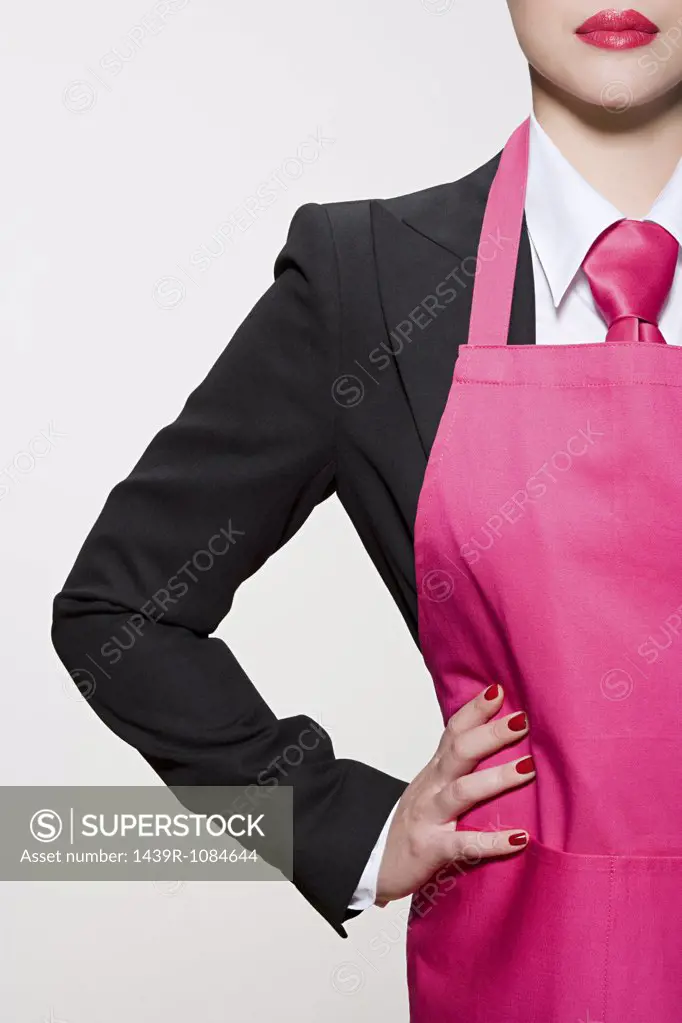 Woman in suit and apron