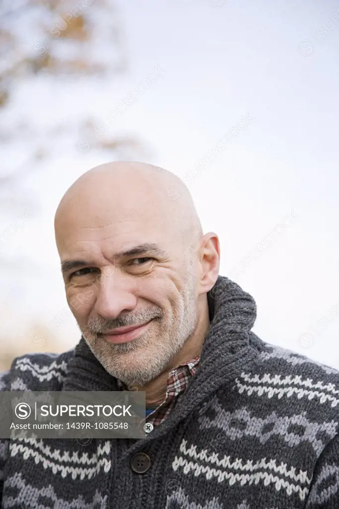 Smiling bald man