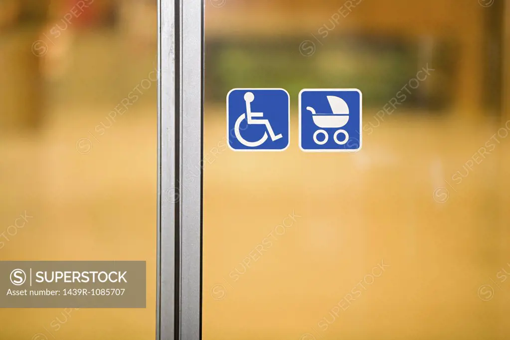 Signs on a door