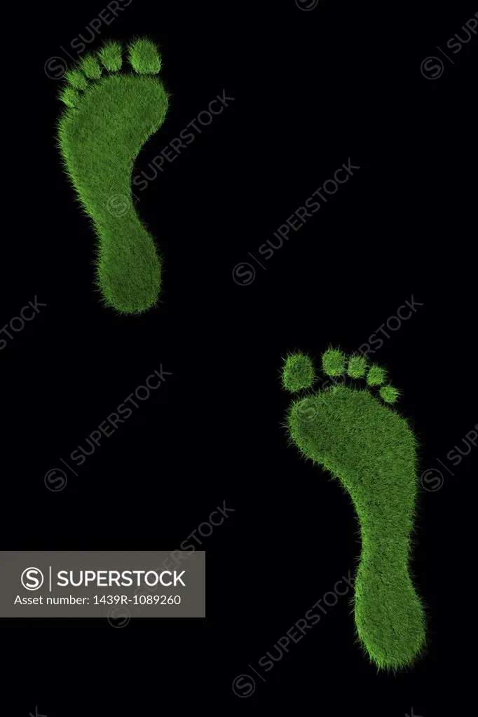 Pair of grassy feet