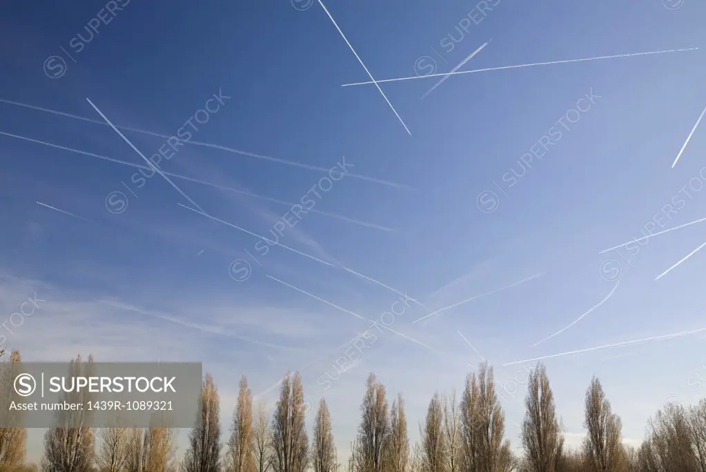 Vapour trails in the sky