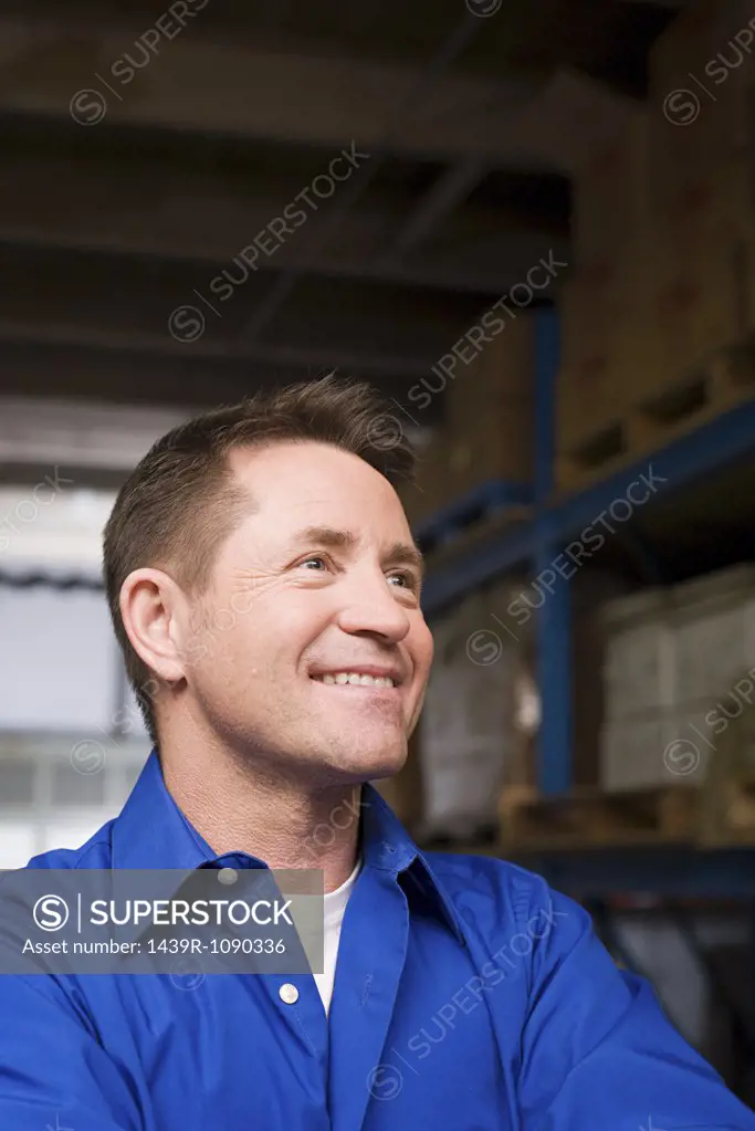 Man in a warehouse