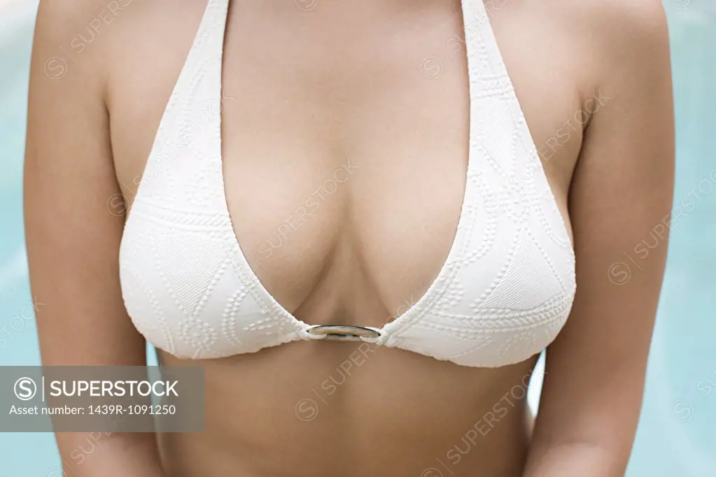 Woman wearing bikini top