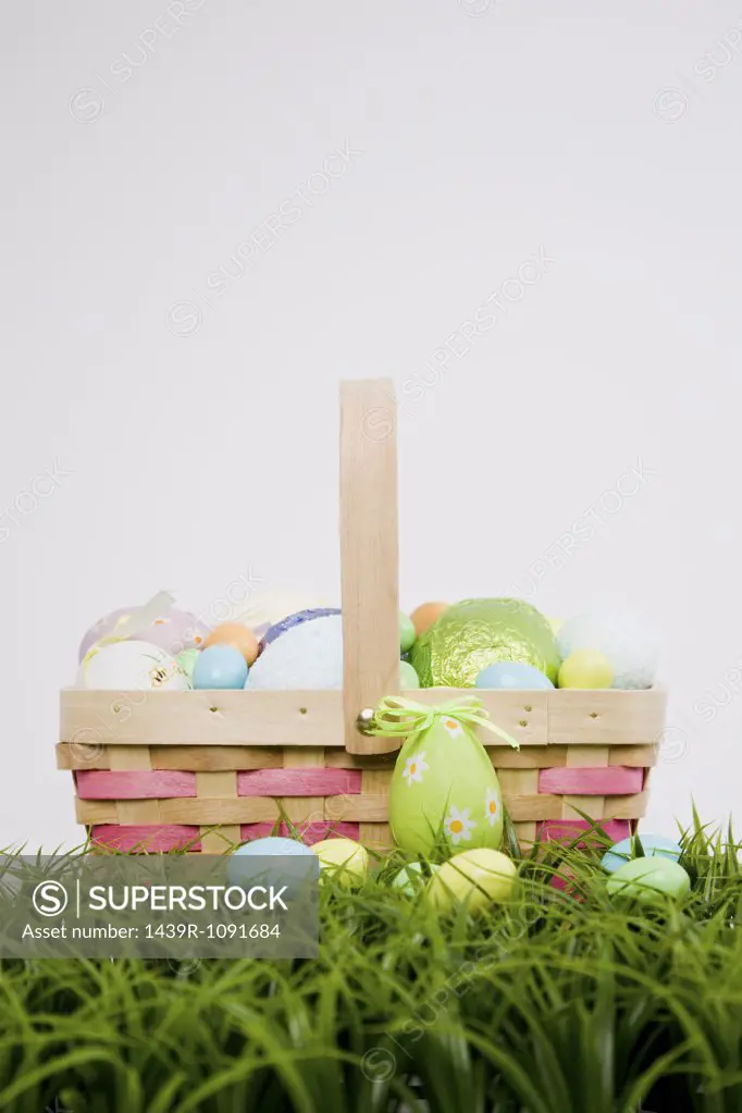 Basket of easter of eggs