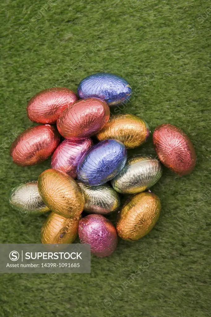 Easter eggs in a pile