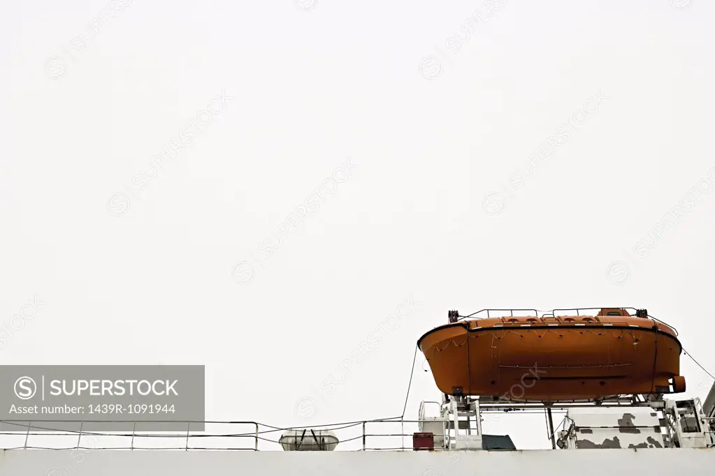 Lifeboat on a ship